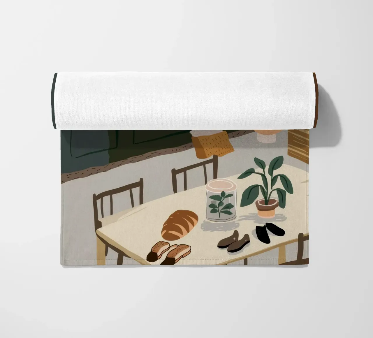 Eettafel Schaduwen strandhanddoek van Lune Dreams