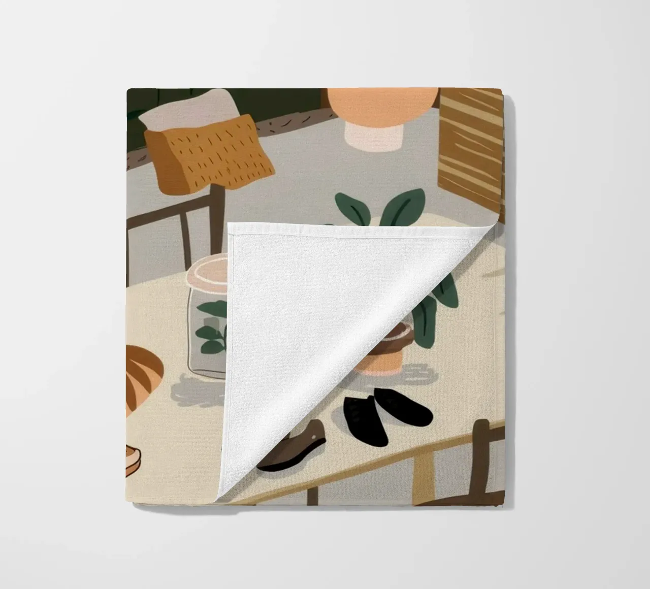 Eettafel Schaduwen strandhanddoek van Lune Dreams