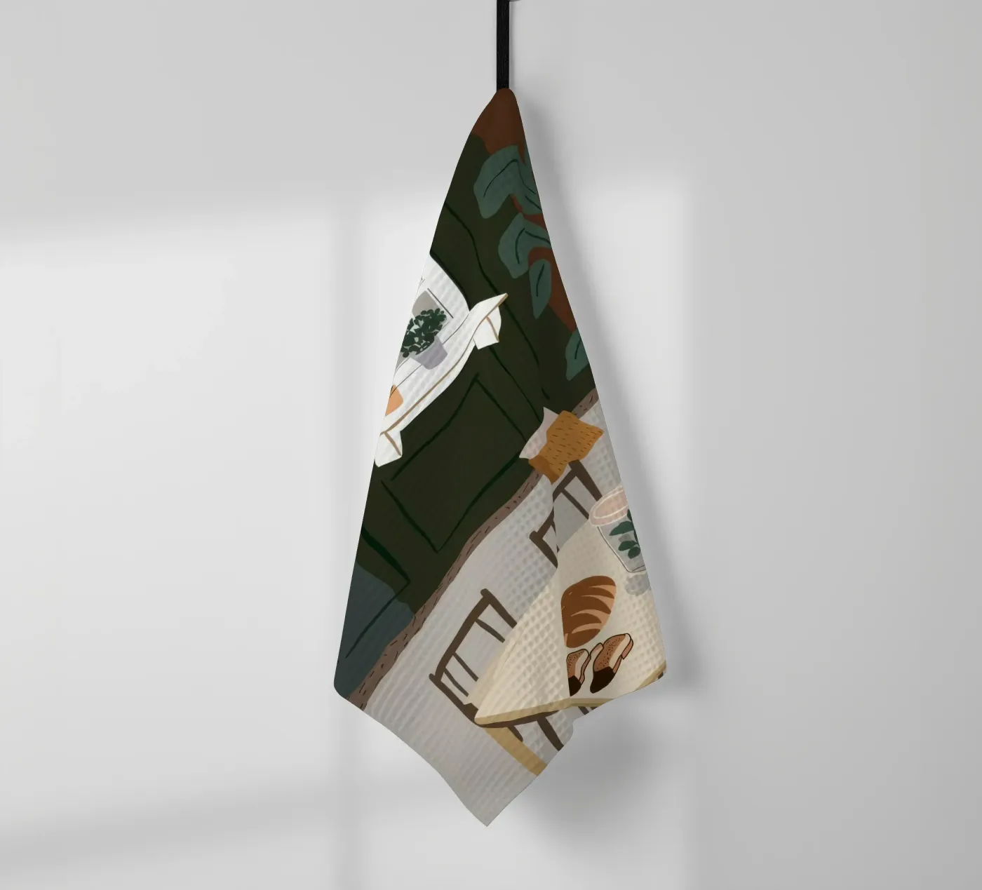 Esstisch-Schatten Geschirrtuch von Lune Dreams