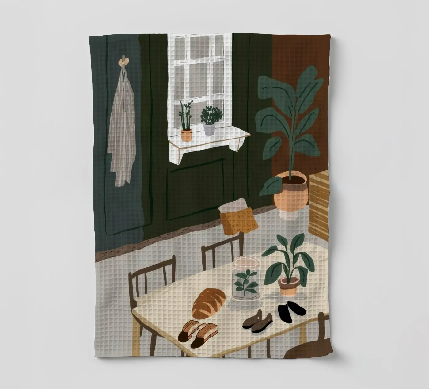 Esstisch-Schatten Geschirrtuch von Lune Dreams