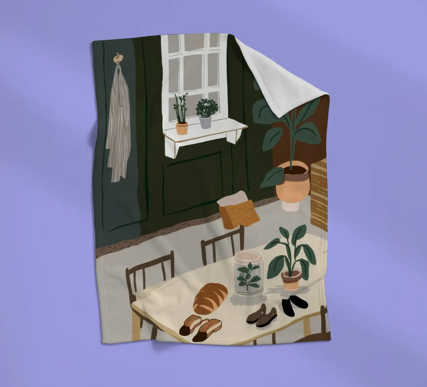 Esstisch-Schatten Fleecedecke von Lune Dreams