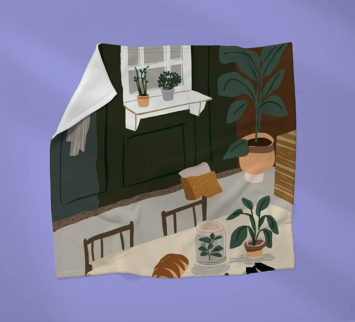 Esstisch-Schatten Fleecedecke von Lune Dreams