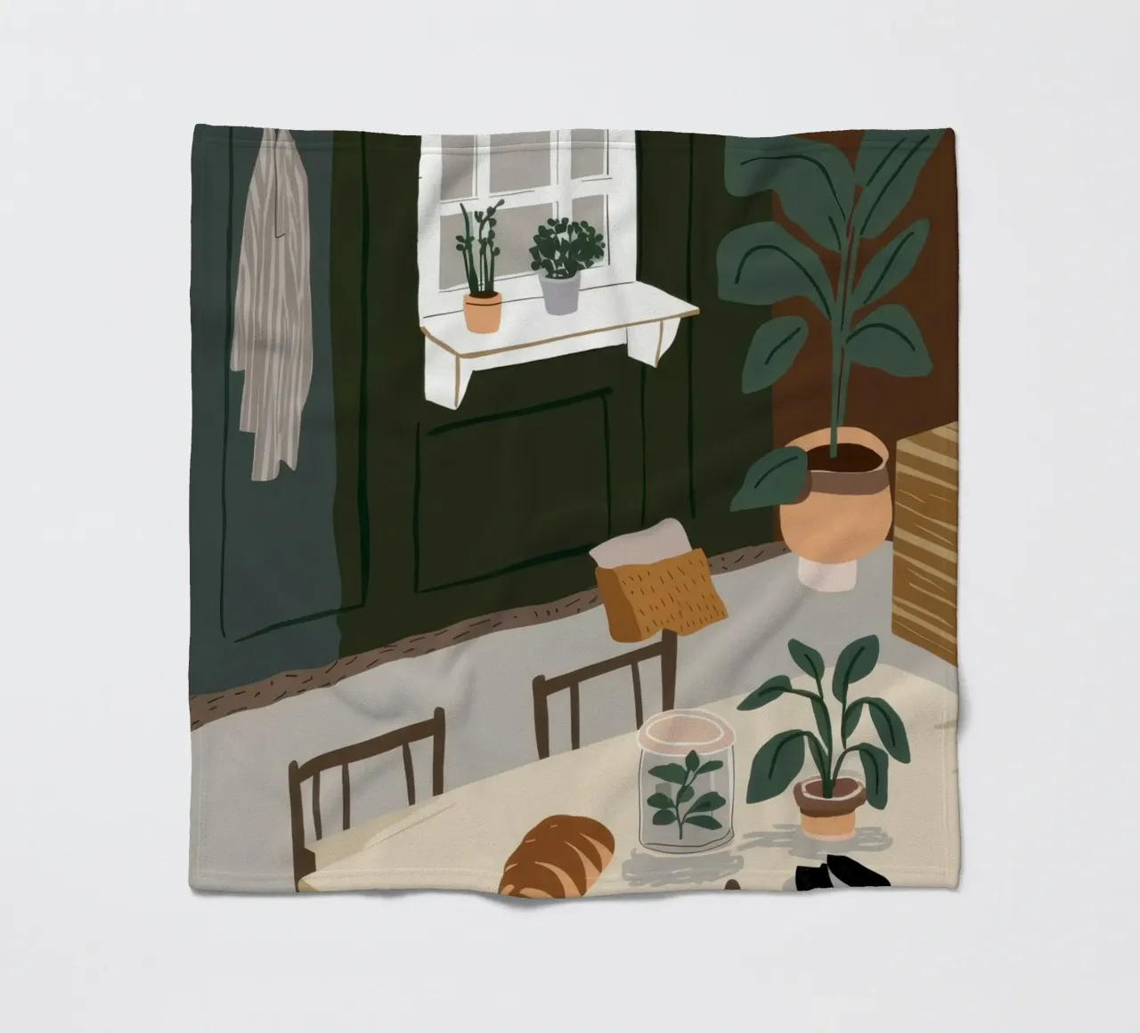 Eettafel Schaduwen fleecedeken van Lune Dreams