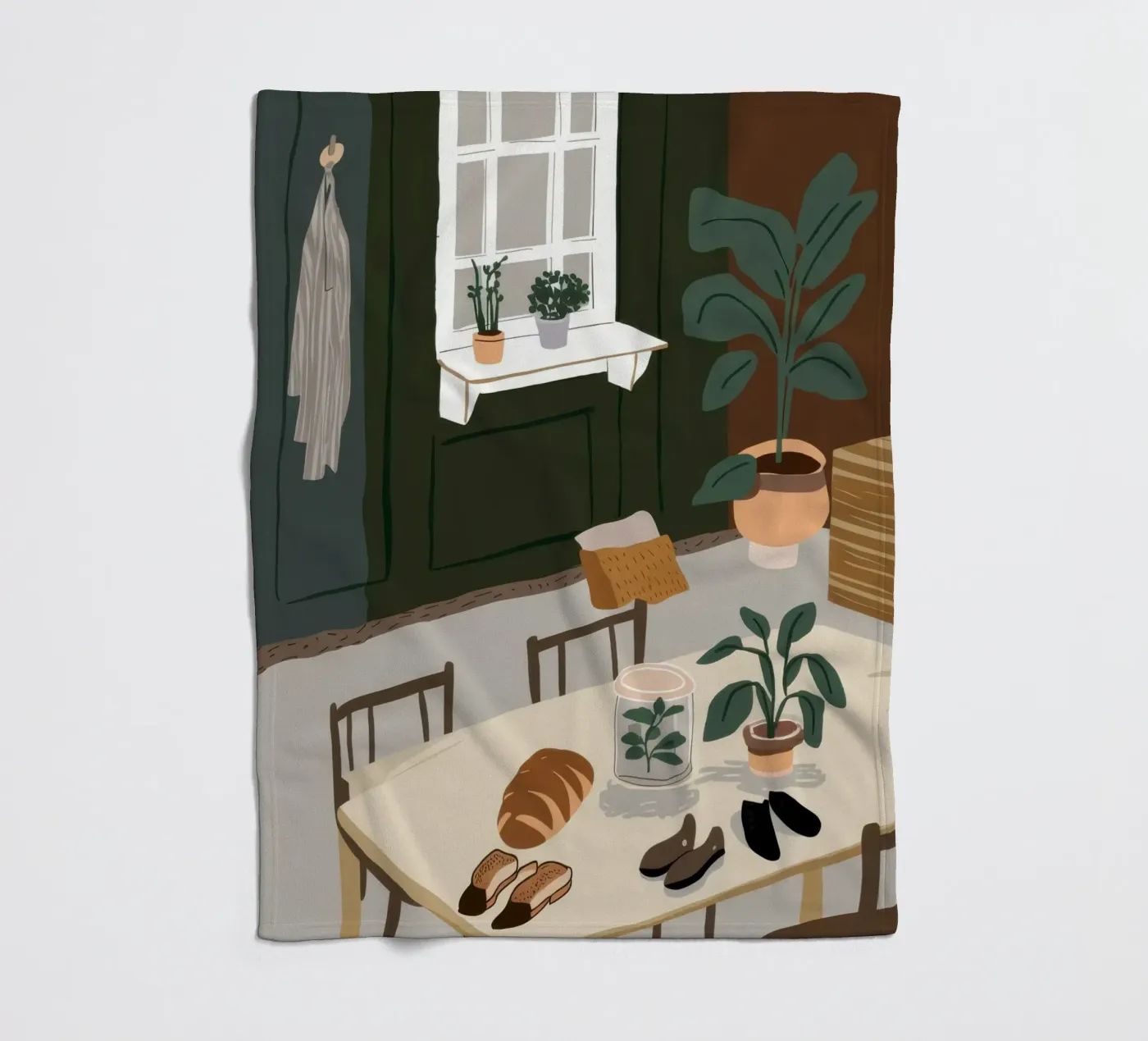 Esstisch-Schatten Fleecedecke von Lune Dreams