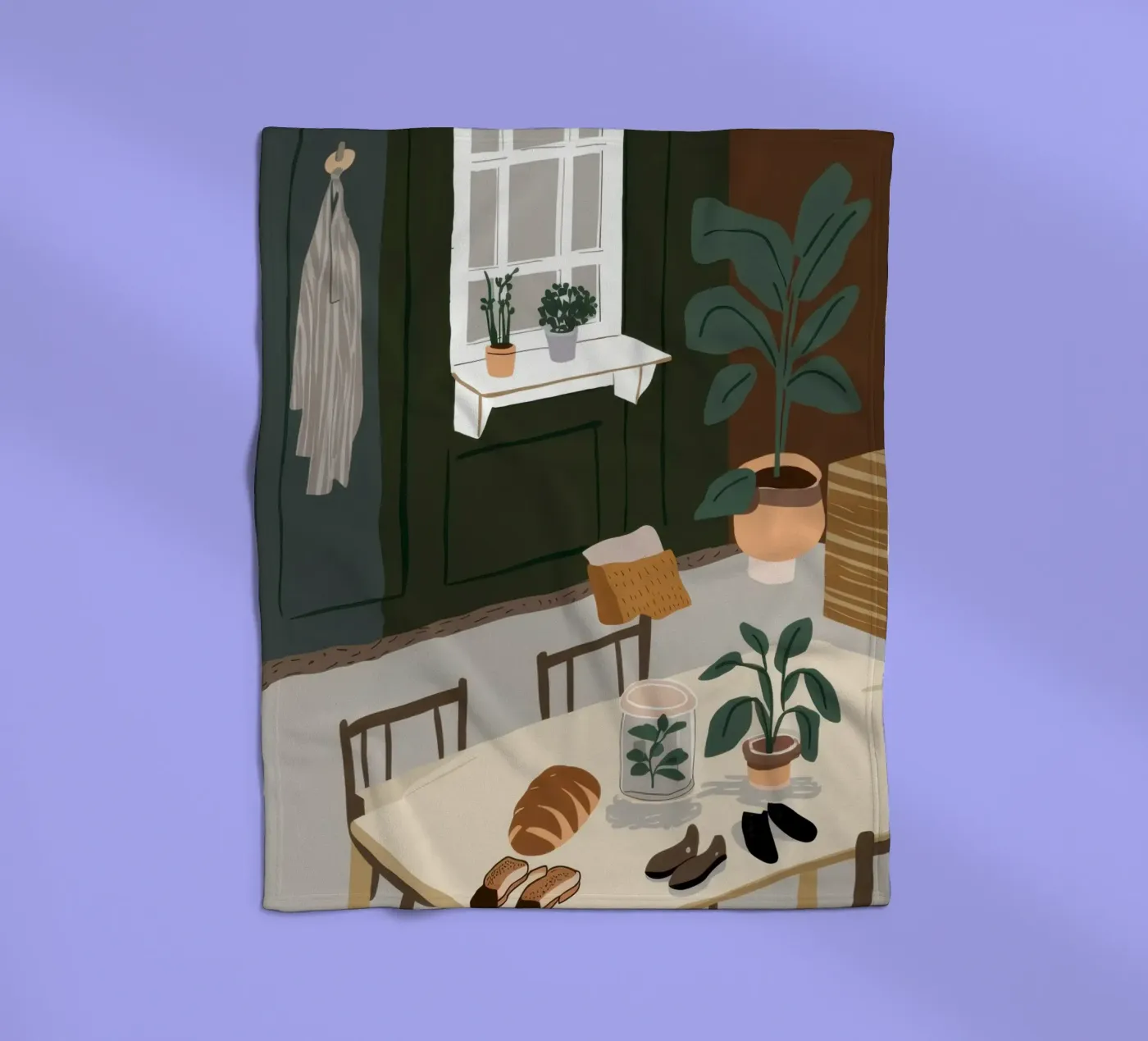 Esstisch-Schatten Fleecedecke von Lune Dreams