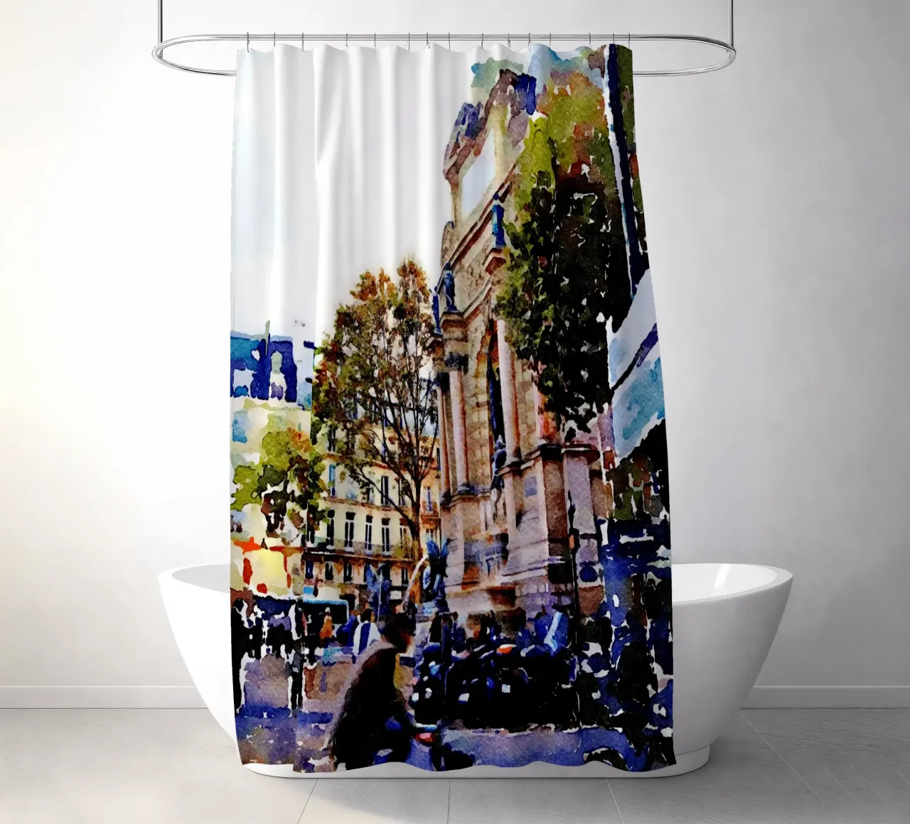 In Paris shower curtain by Massimo Frascogna
