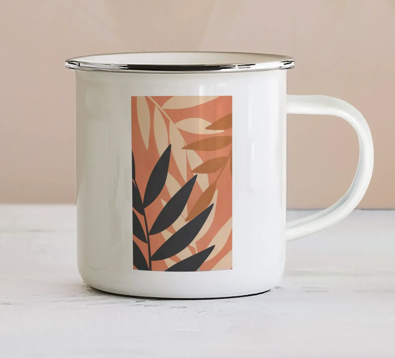 Terracotta Leaves tazza in smalto da LeaDArt
