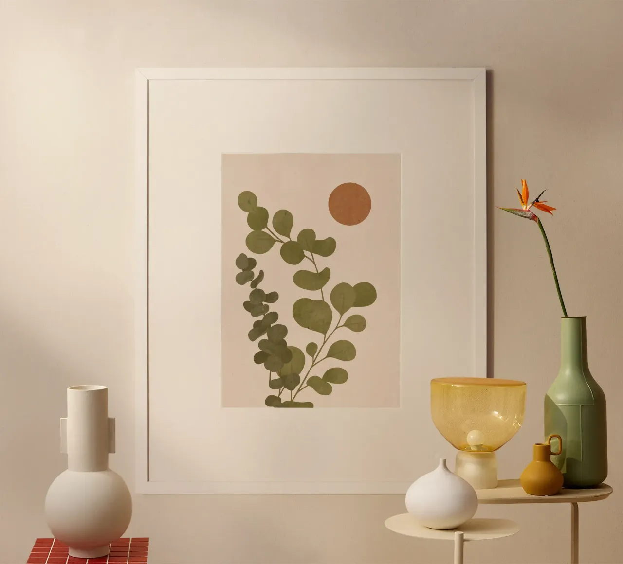 Sole di eucalipto poster con telaio in legno da LeaDArt