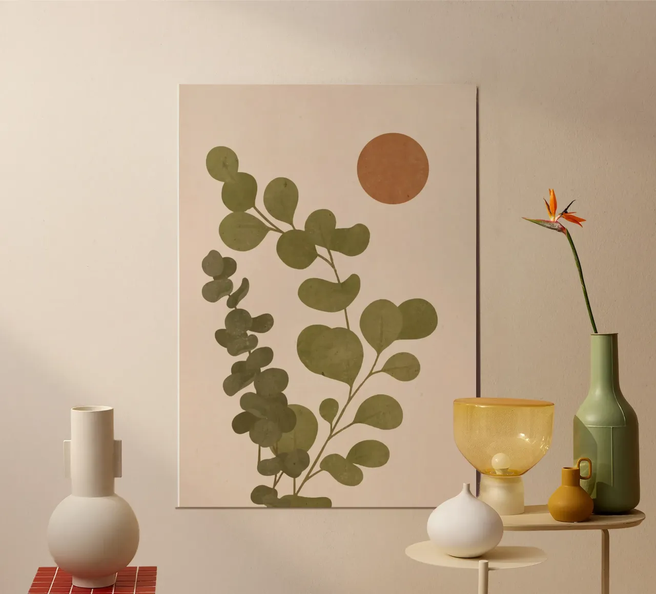 Sole di eucalipto poster con telaio in legno da LeaDArt
