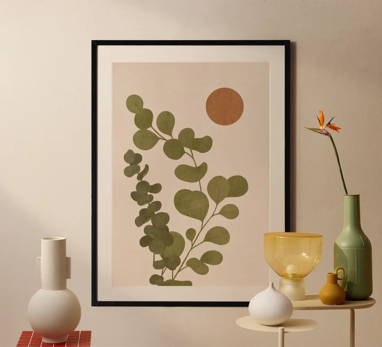 Sole di eucalipto poster con telaio in legno da LeaDArt