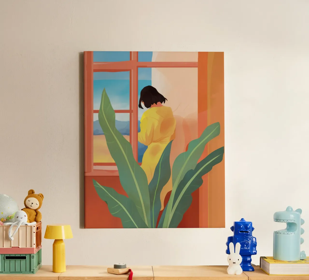 Golden Window Repose canvas by Mossy Pigment