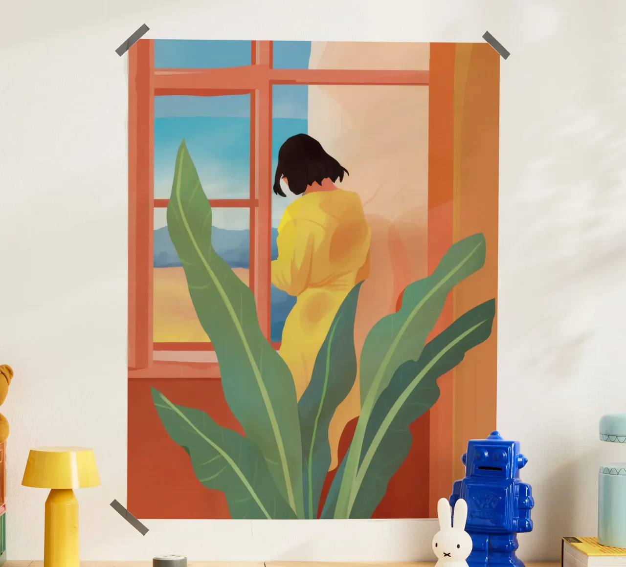 Golden Window Repose Poster von Mossy Pigment