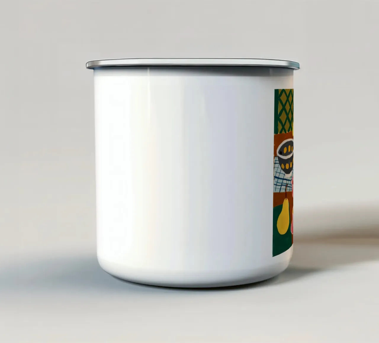 Brocca pera a scacchi tazza in smalto da Arcane Lines