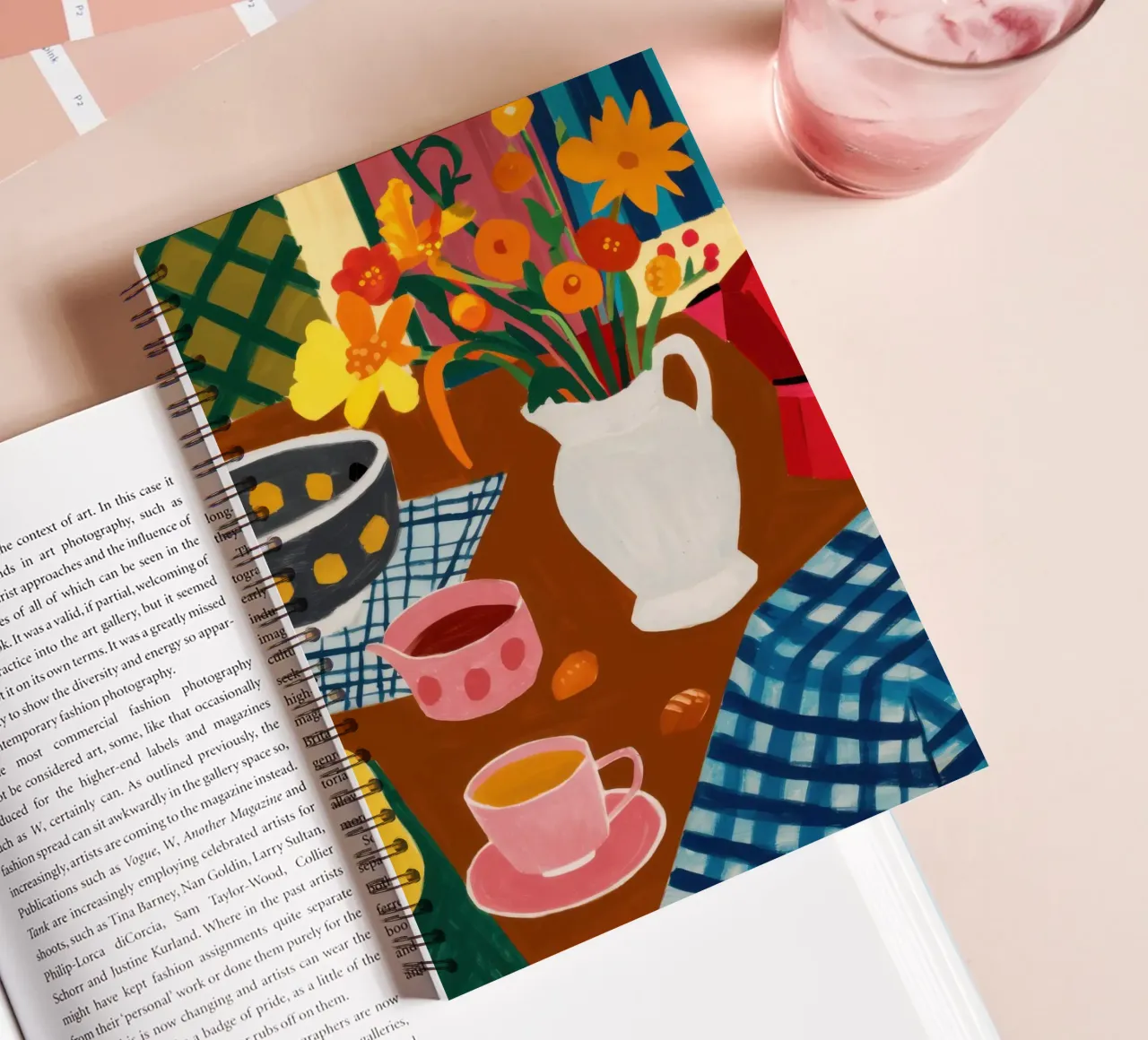 Checkered Pear Pitcher spiral notebook by Arcane Lines