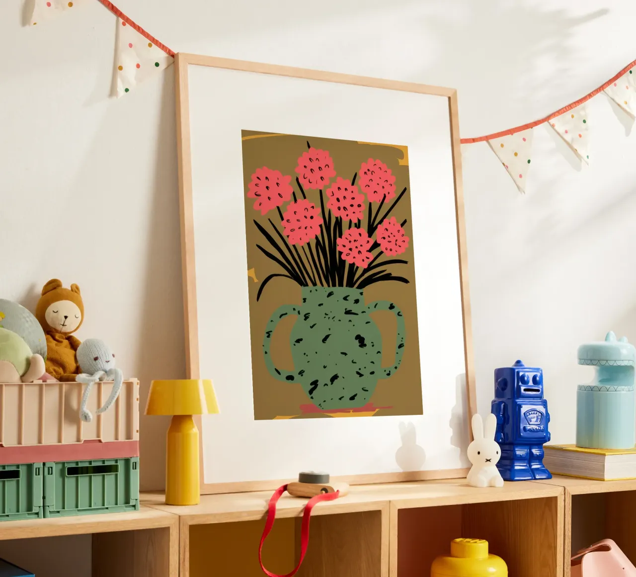Poesia rosa efflorescente poster con telaio in legno da Hollow Years