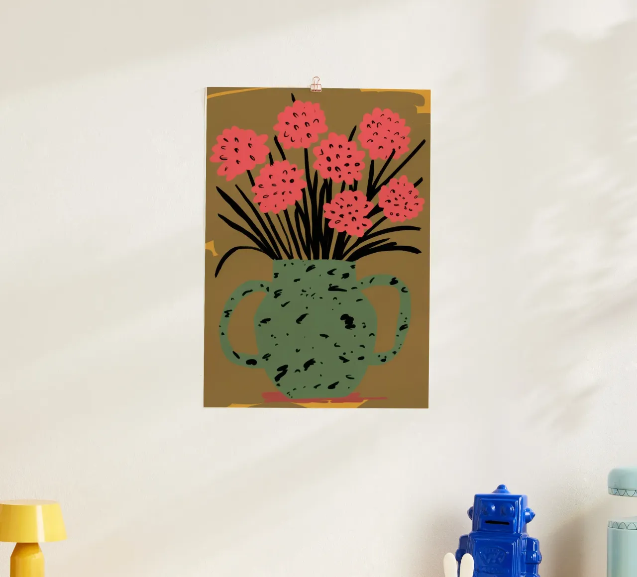 Poesia rosa efflorescente poster con telaio in legno da Hollow Years
