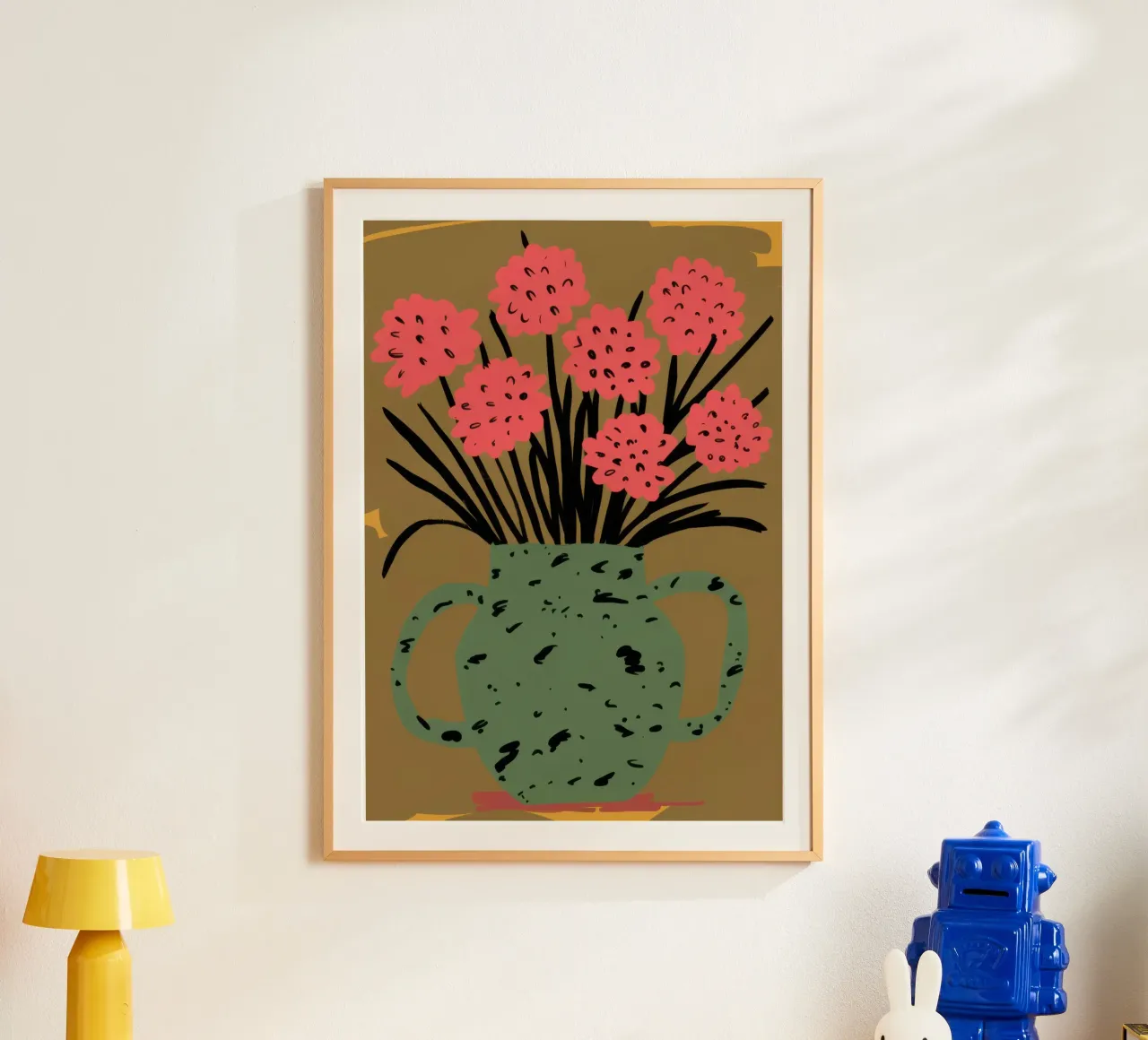 Poesia rosa efflorescente poster con telaio in legno da Hollow Years