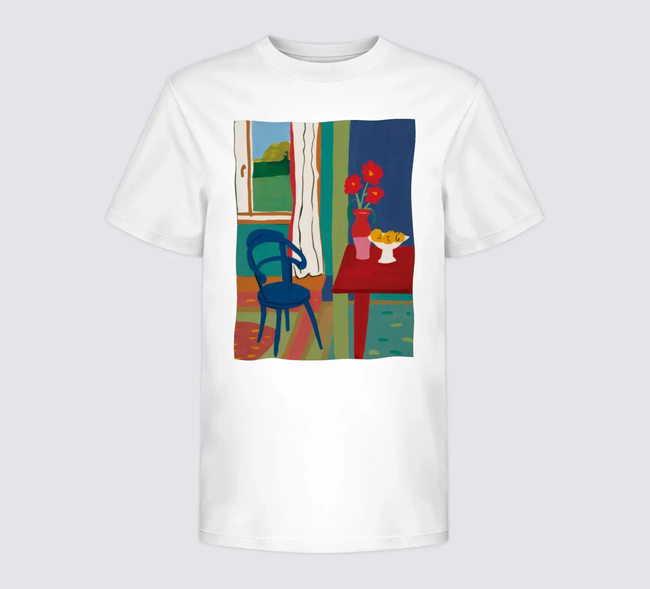 Fenster-Mohn-Pose Kinder T-Shirt von Arcane Lines