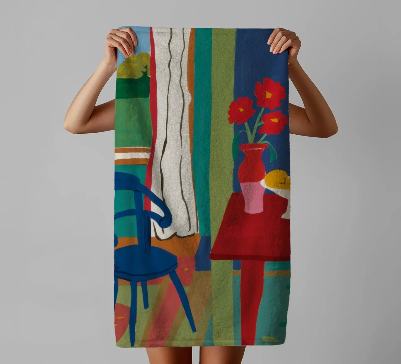 Windowed Poppy Repose towel by Arcane Lines