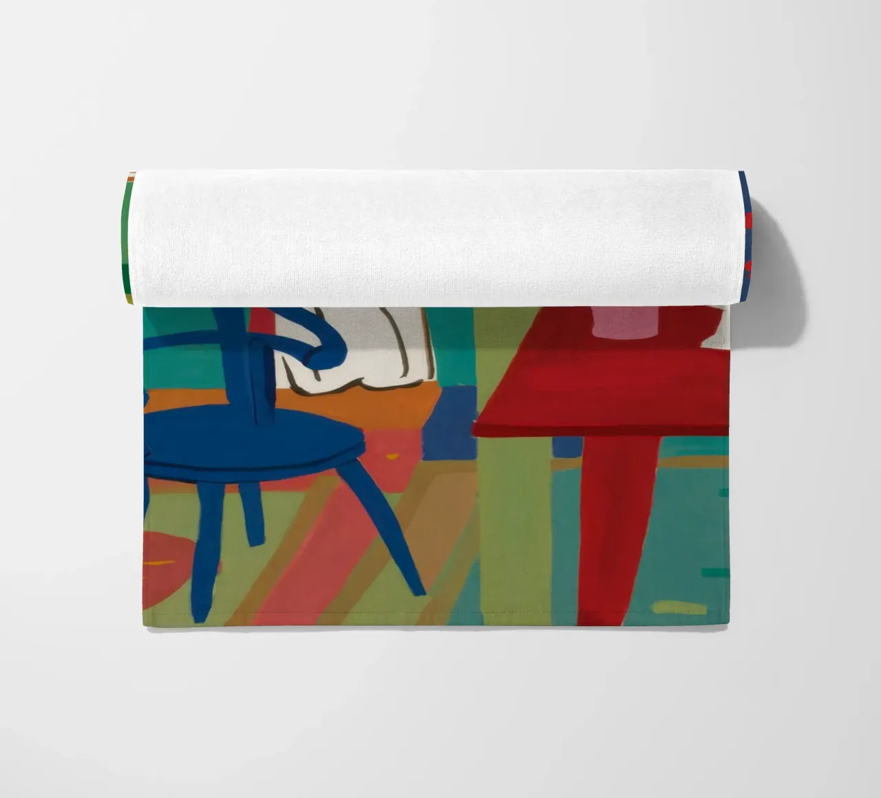 Windowed Poppy Repose beach towel by Arcane Lines