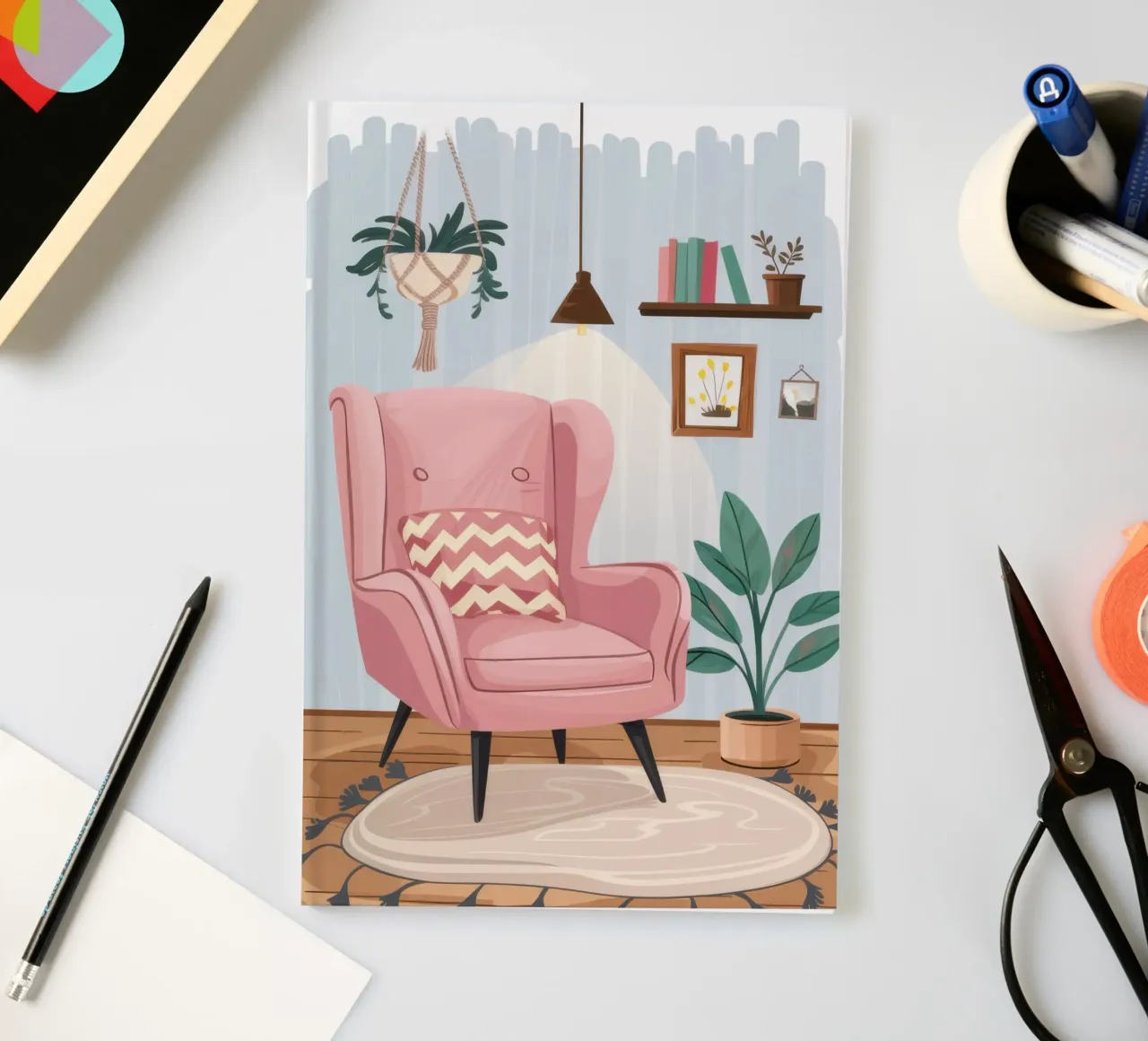 Plush Pink Reading Nook notebook by Hollow Years