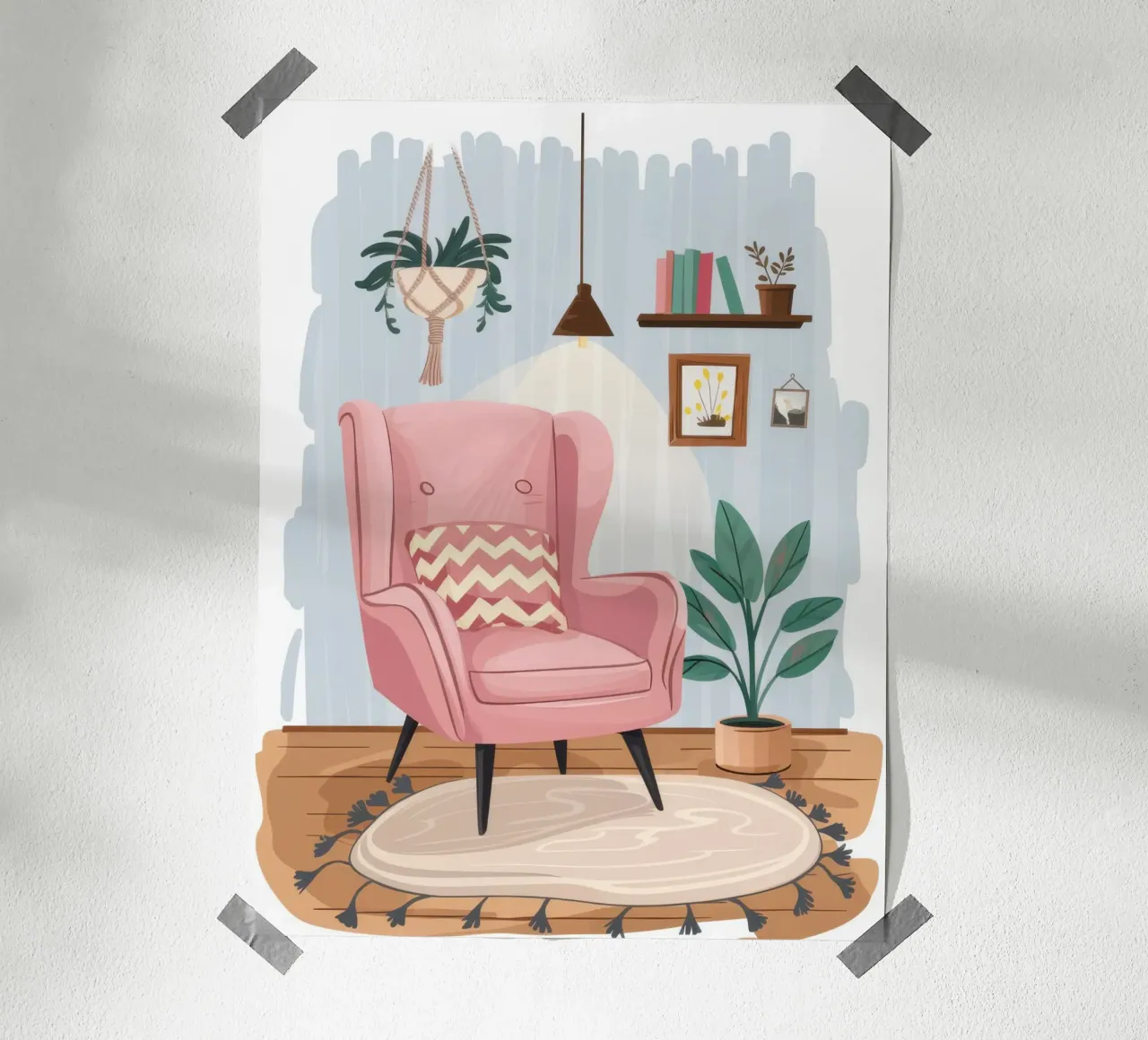 Rincón de lectura de felpa rosa poster de Hollow Years