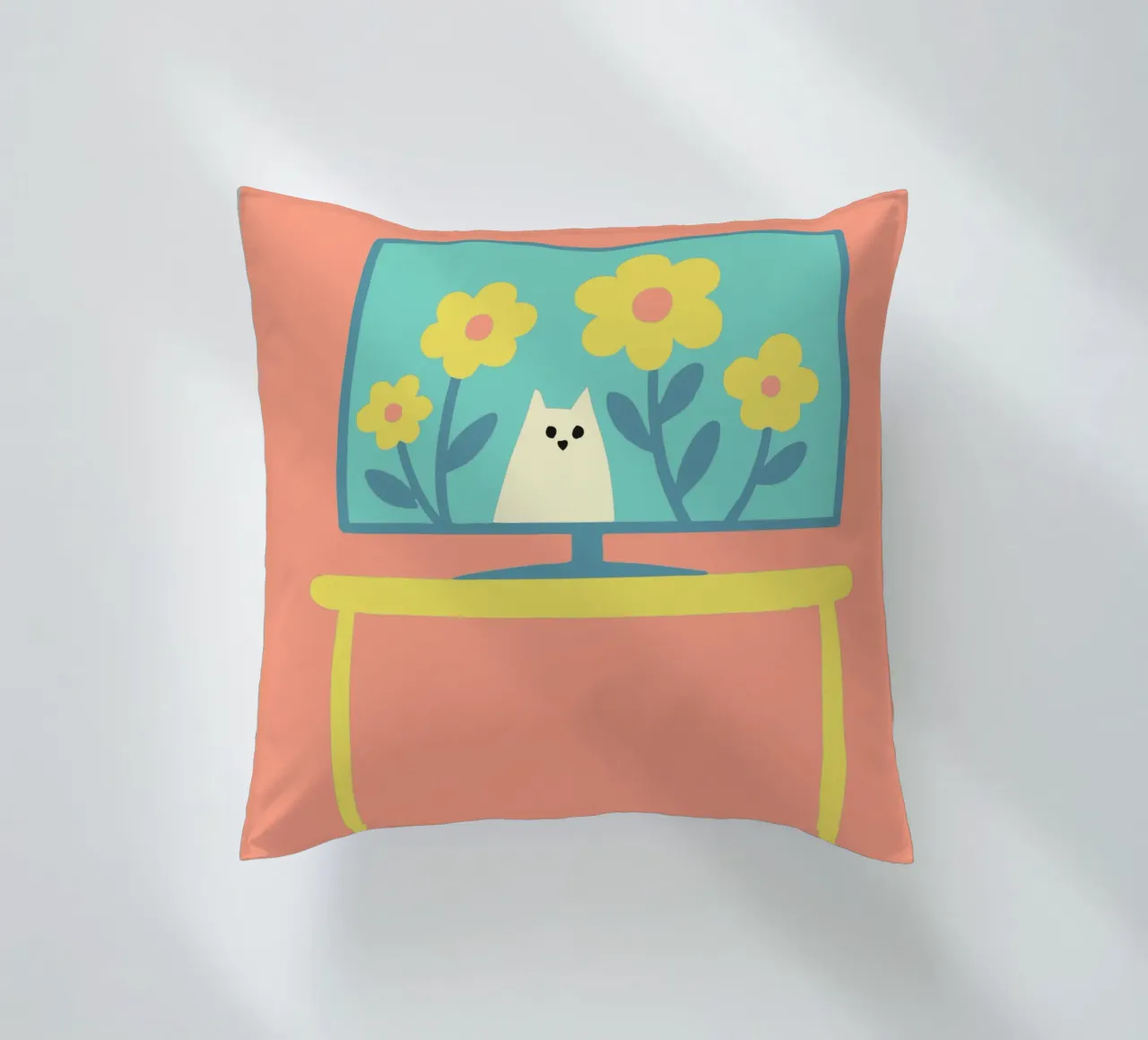 Gatto sullo schermo della televisione cuscino da TRENDY POSTER SHOP