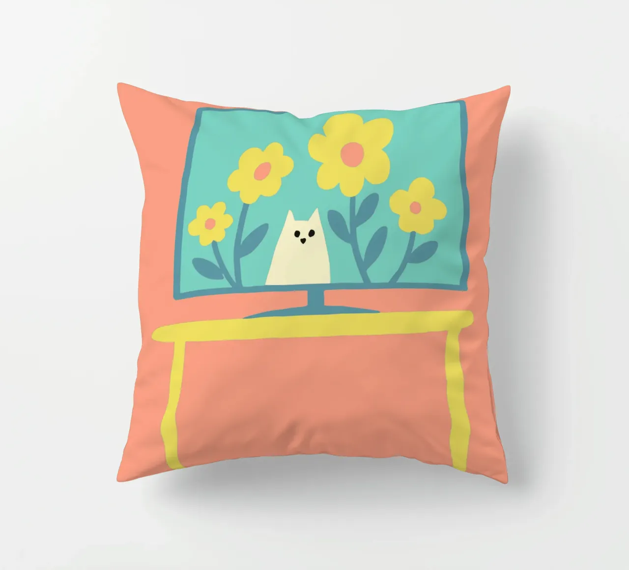 Gatto sullo schermo della televisione cuscino da TRENDY POSTER SHOP