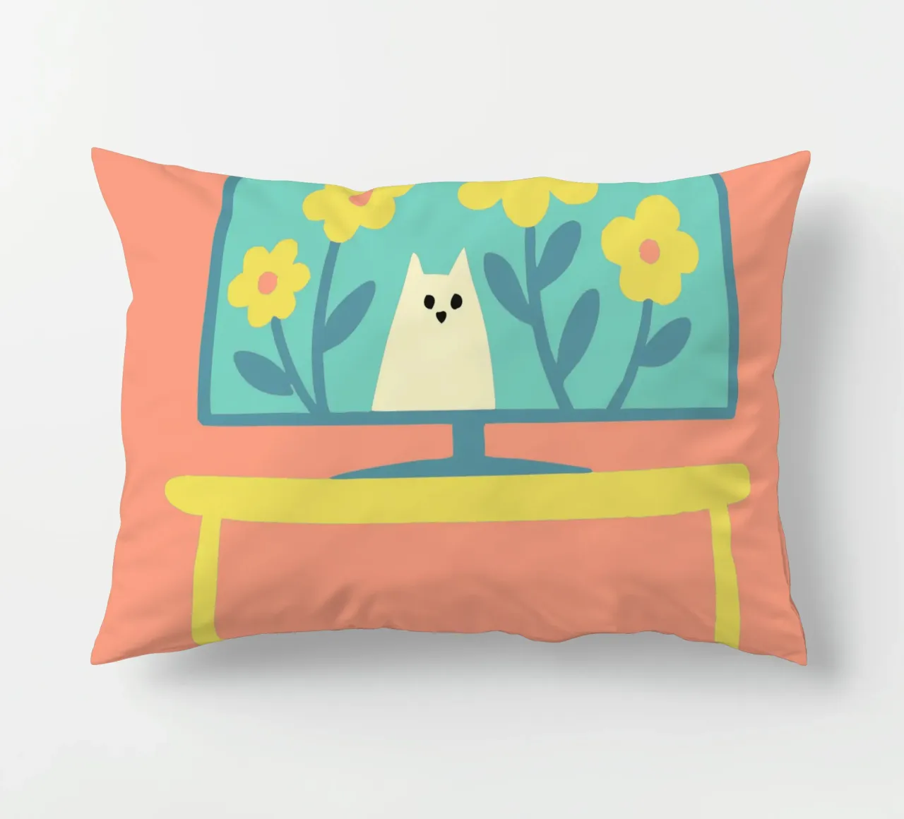 Gatto sullo schermo della televisione cuscino da TRENDY POSTER SHOP