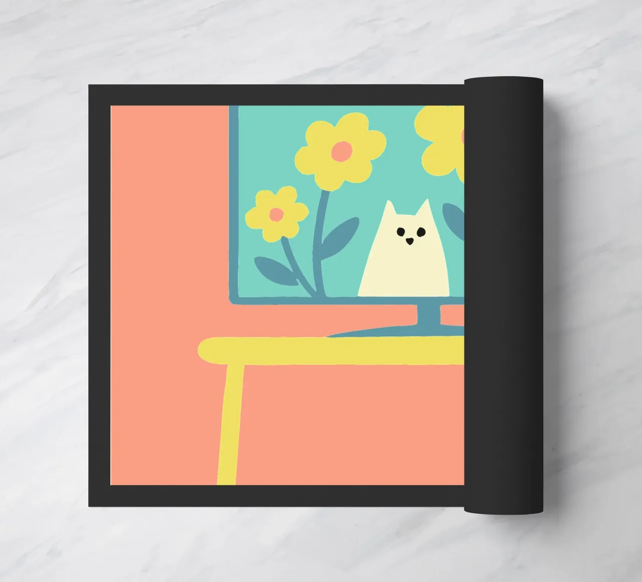 Gatto sullo schermo della televisione zerbino da TRENDY POSTER SHOP