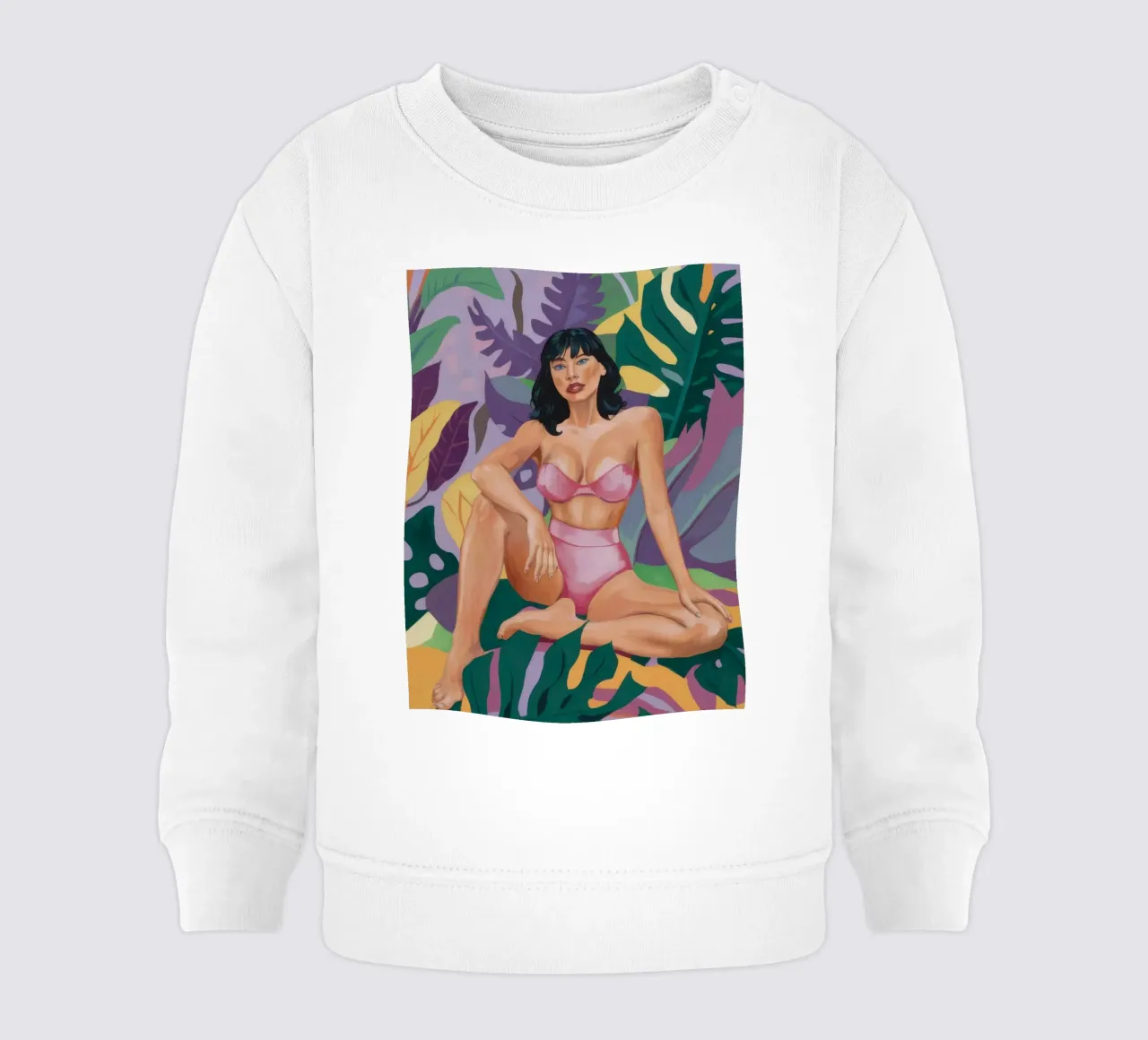 Tranquillité de l'oasis de la jungle sweat pour bébé de Mossy Pigment