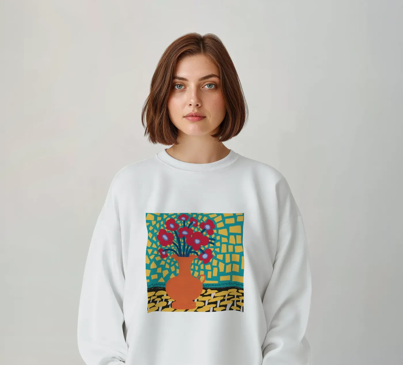 Mohn Patchwork Freude Sweatshirt von Arcane Lines