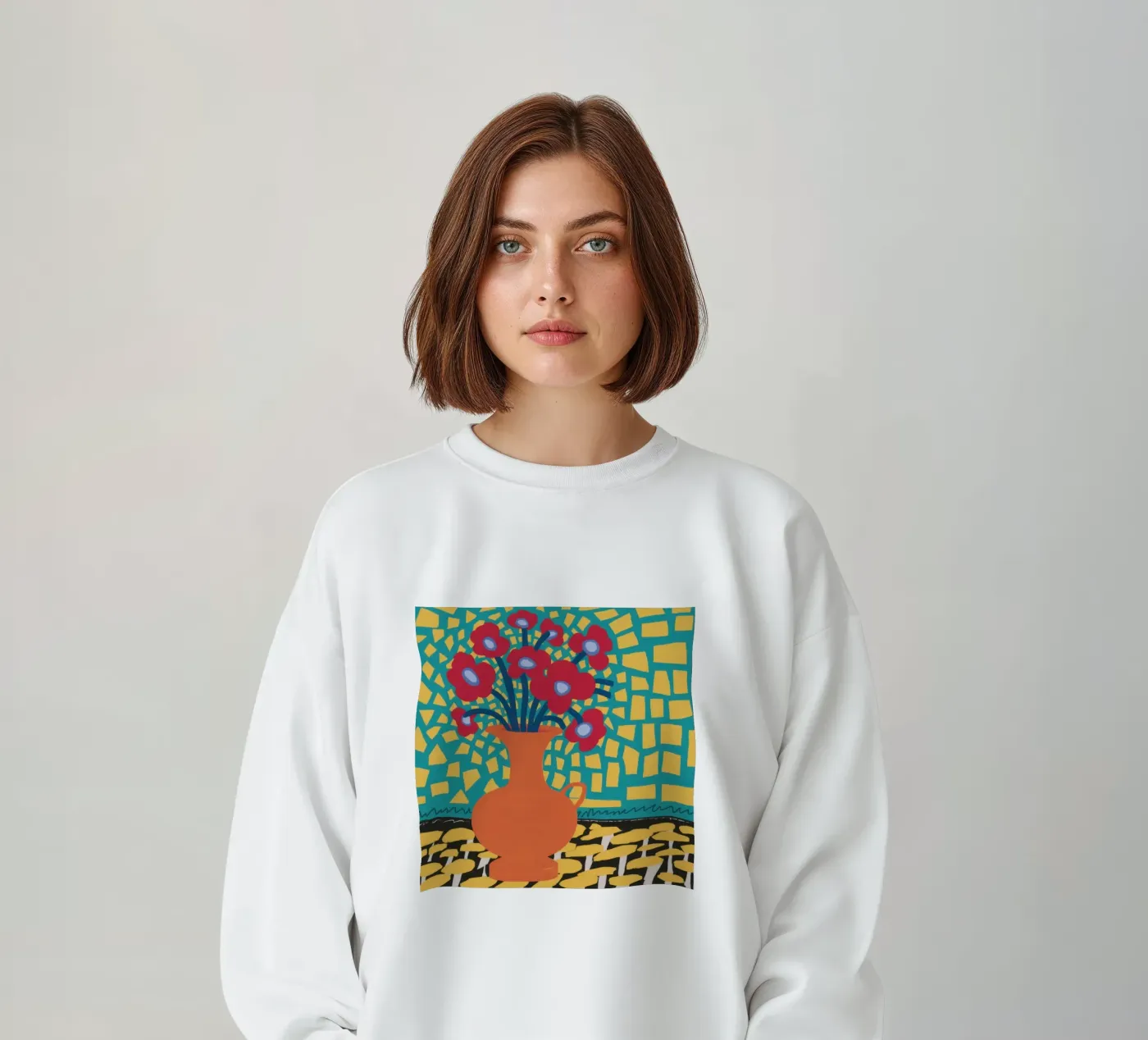 Mohn Patchwork Freude Sweatshirt von Arcane Lines