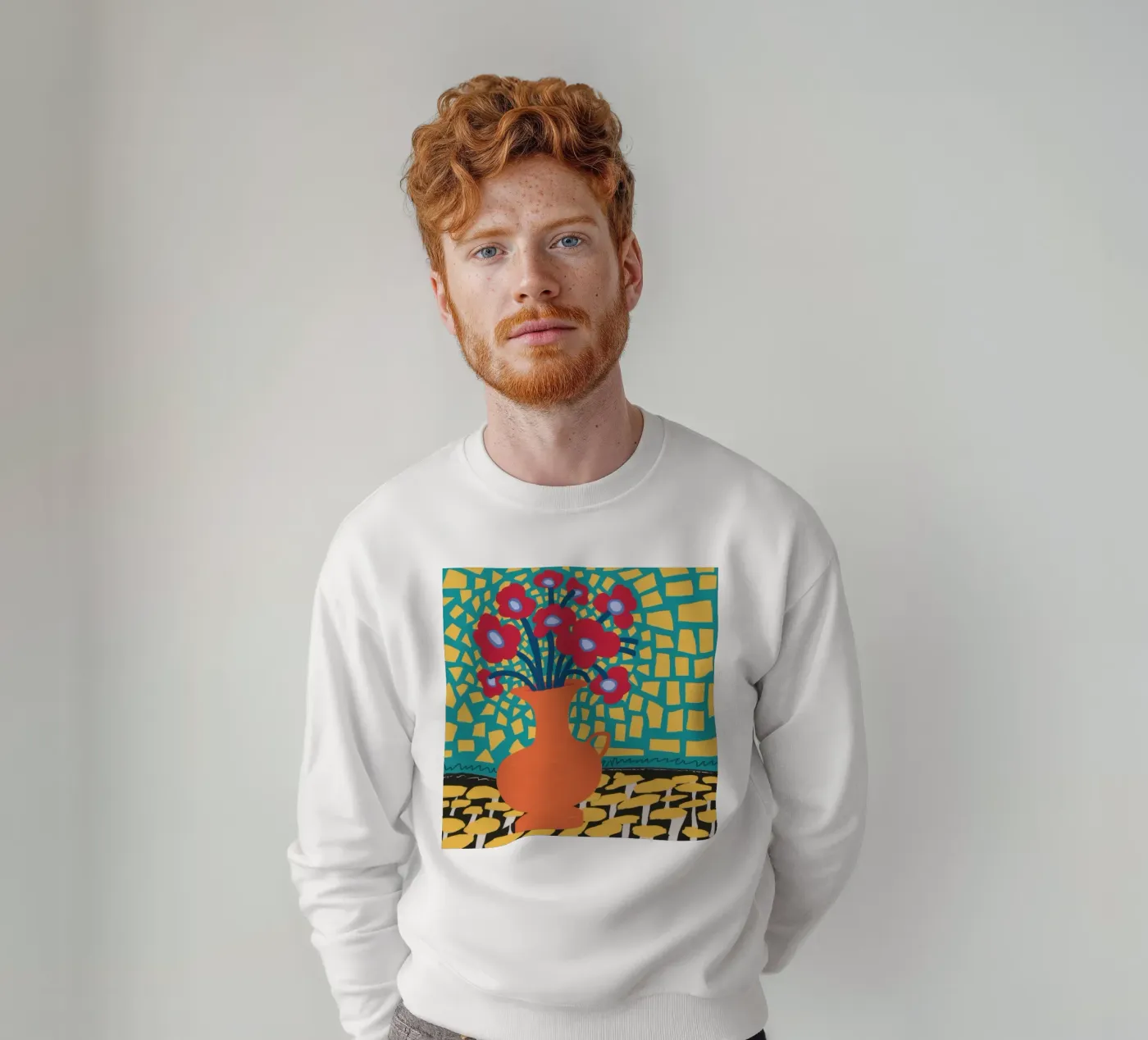 Mohn Patchwork Freude Sweatshirt von Arcane Lines
