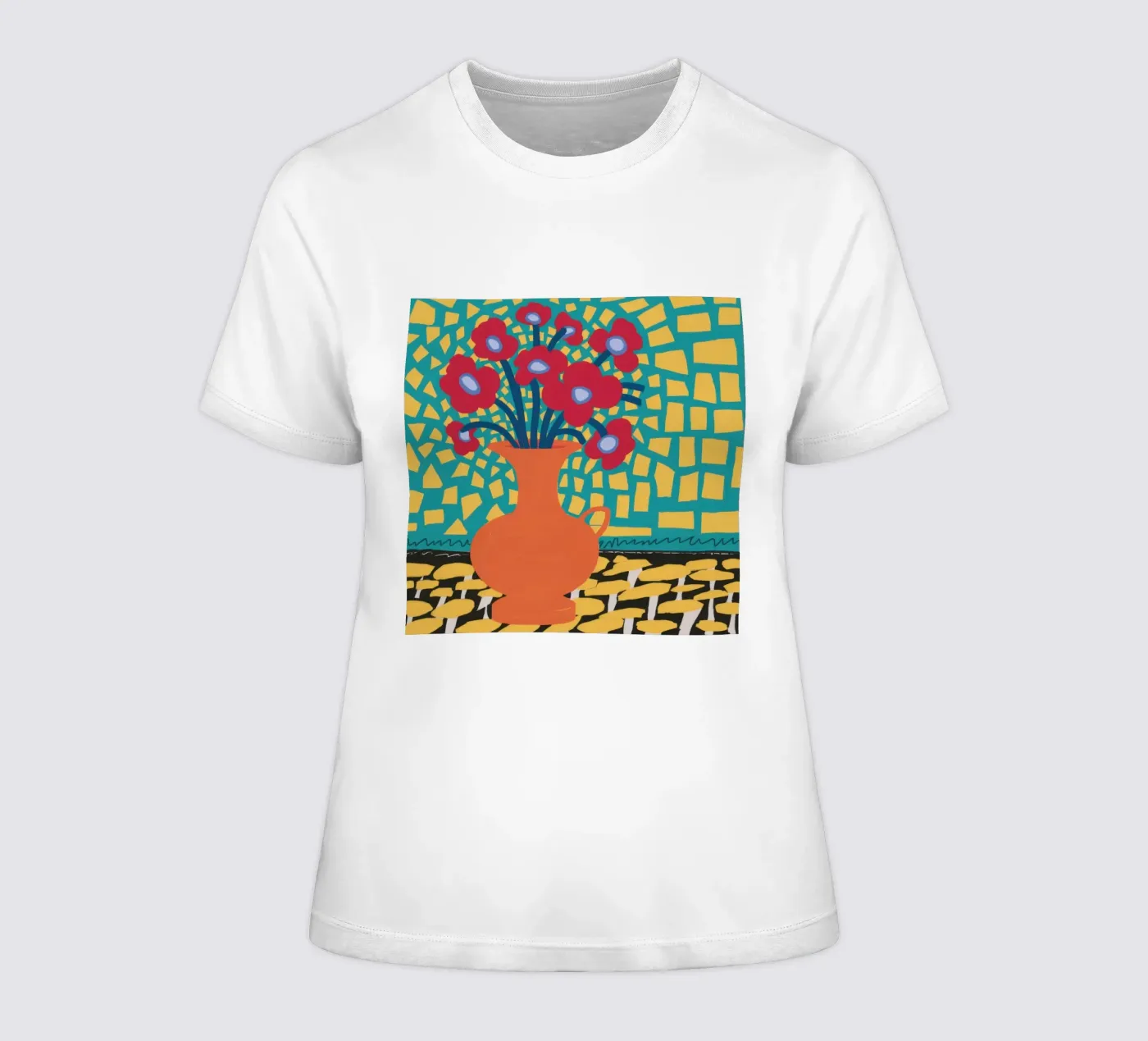 Papavero Patchwork Joy t-shirt da donna da Arcane Lines