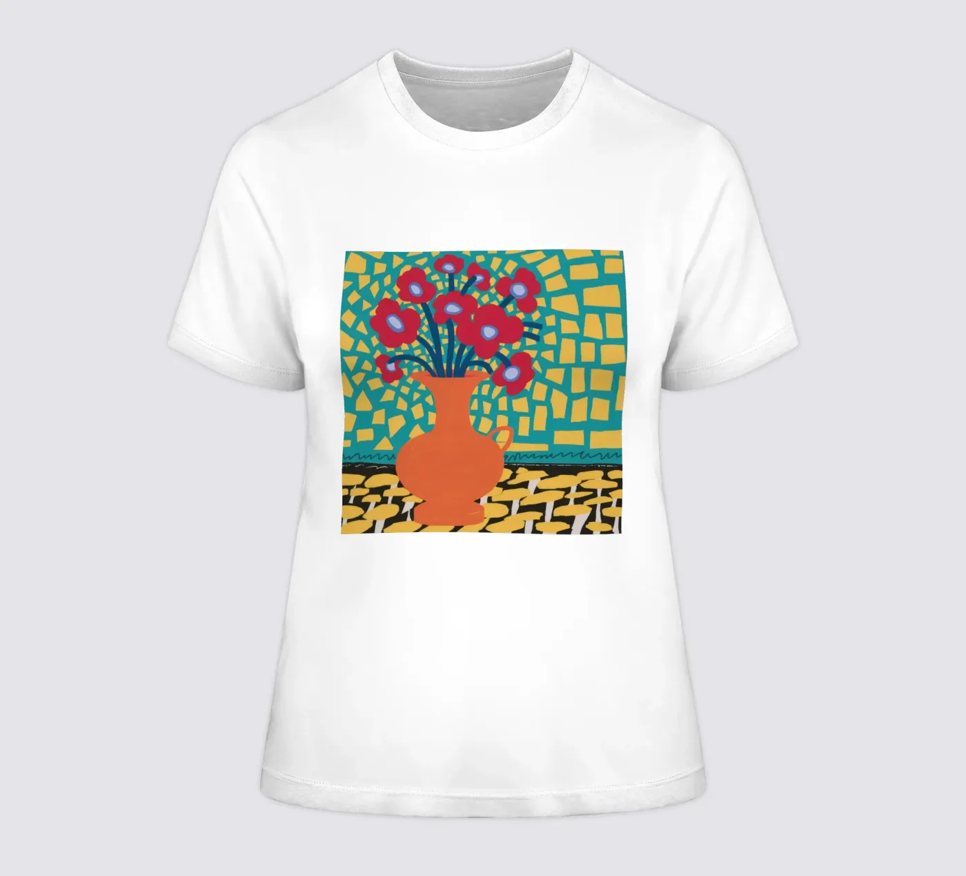 Papavero Patchwork Joy t-shirt da donna da Arcane Lines