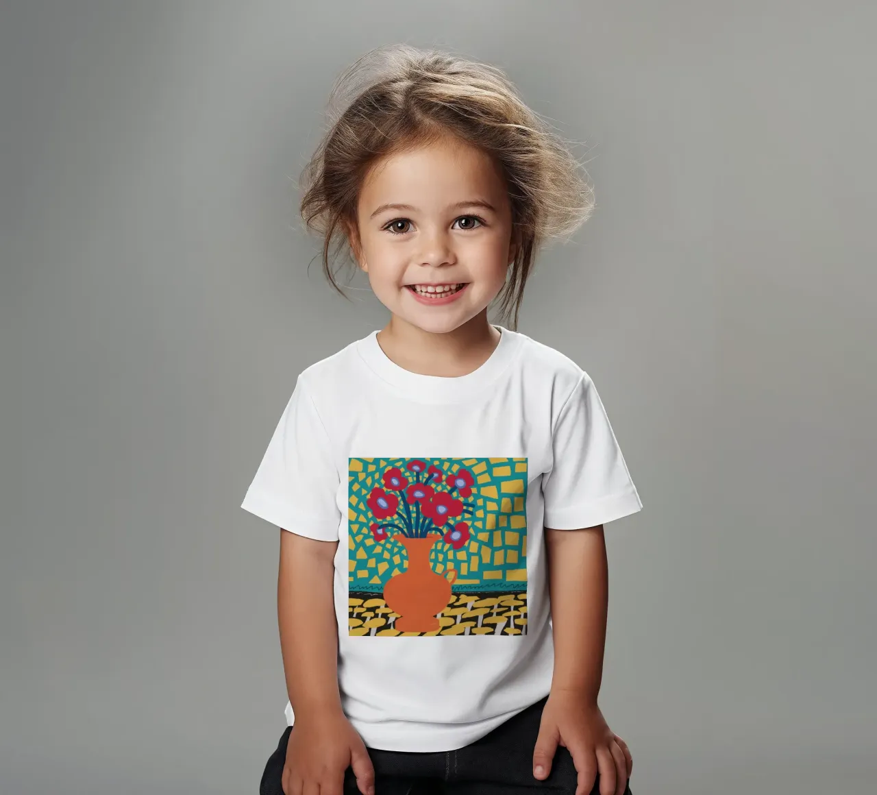Mohn Patchwork Freude Kinder T-Shirt von Arcane Lines