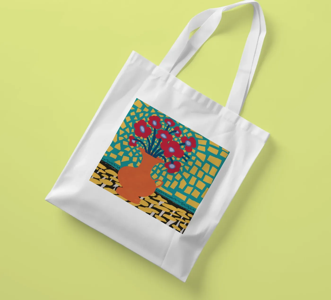 Papavero Patchwork Joy borsa in juta da Arcane Lines