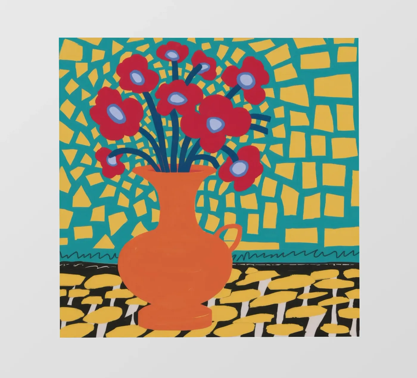 Mohn Patchwork Freude Backlit Folie von Arcane Lines