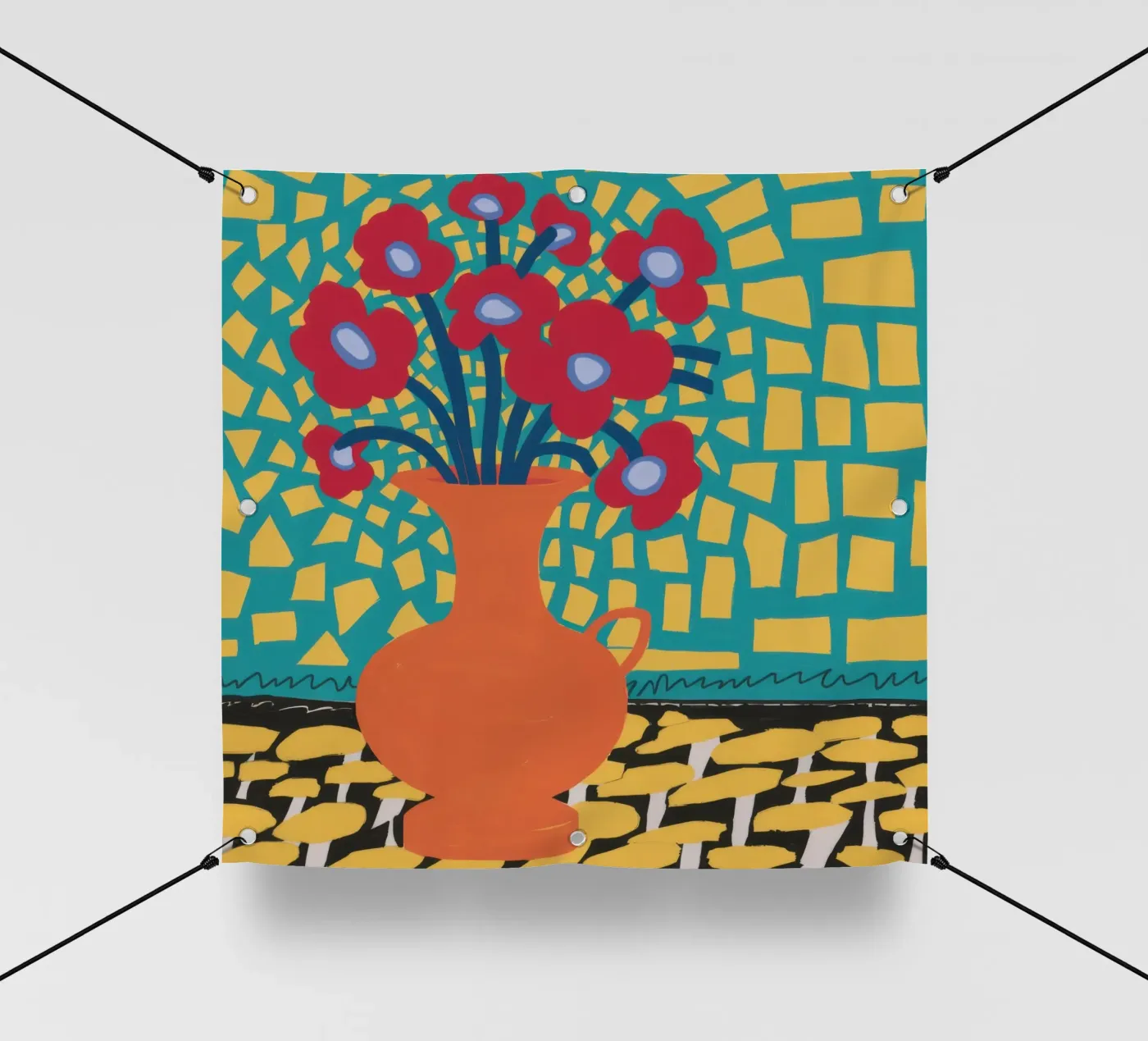 Poppy Patchwork Joy pvc cover by Arcane Lines