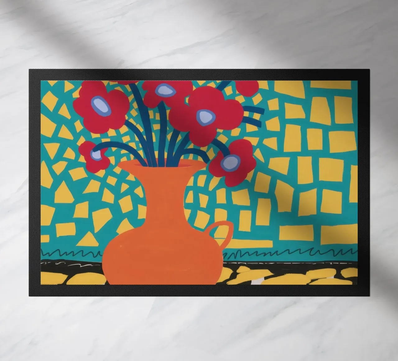 Poppy patchwork vreugde deurmat van Arcane Lines