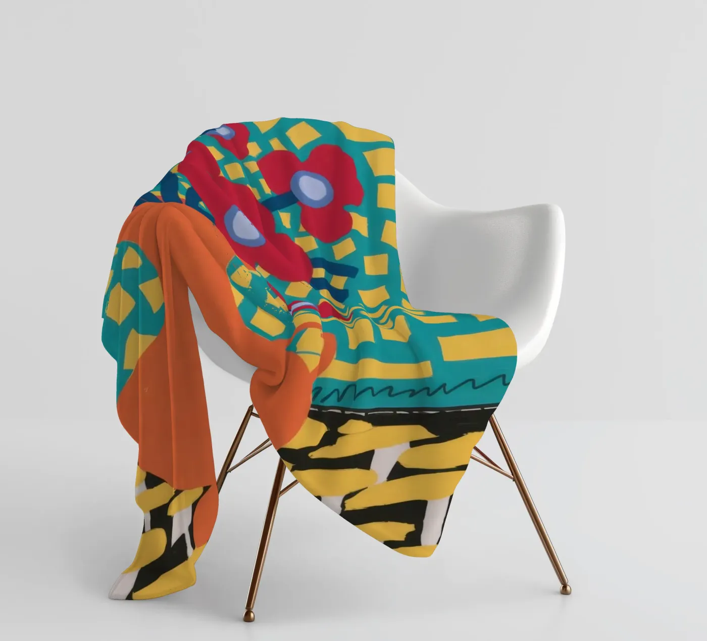Mohn Patchwork Freude Fleecedecke von Arcane Lines