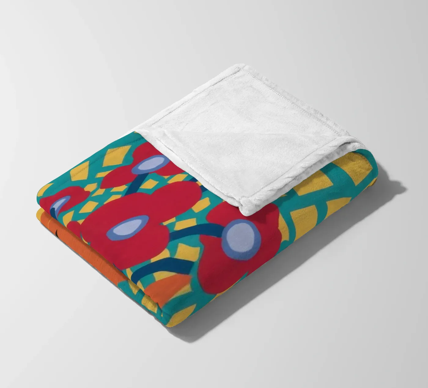 Mohn Patchwork Freude Fleecedecke von Arcane Lines
