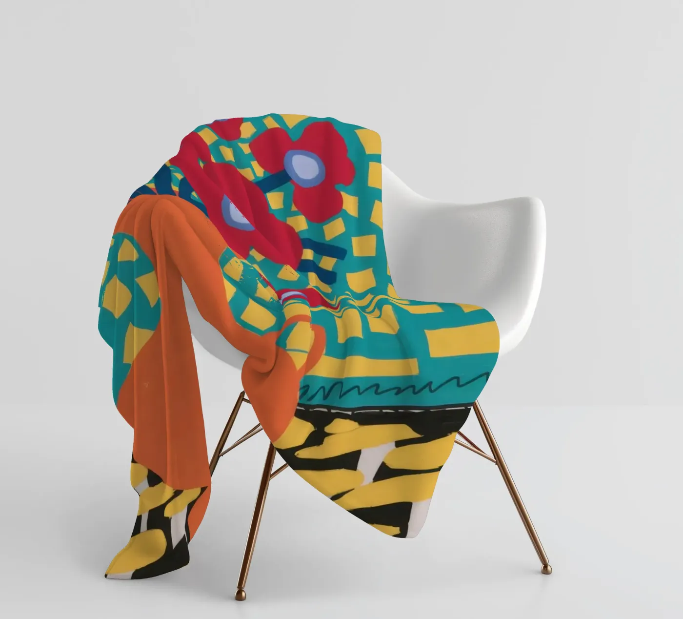 Mohn Patchwork Freude Fleecedecke von Arcane Lines