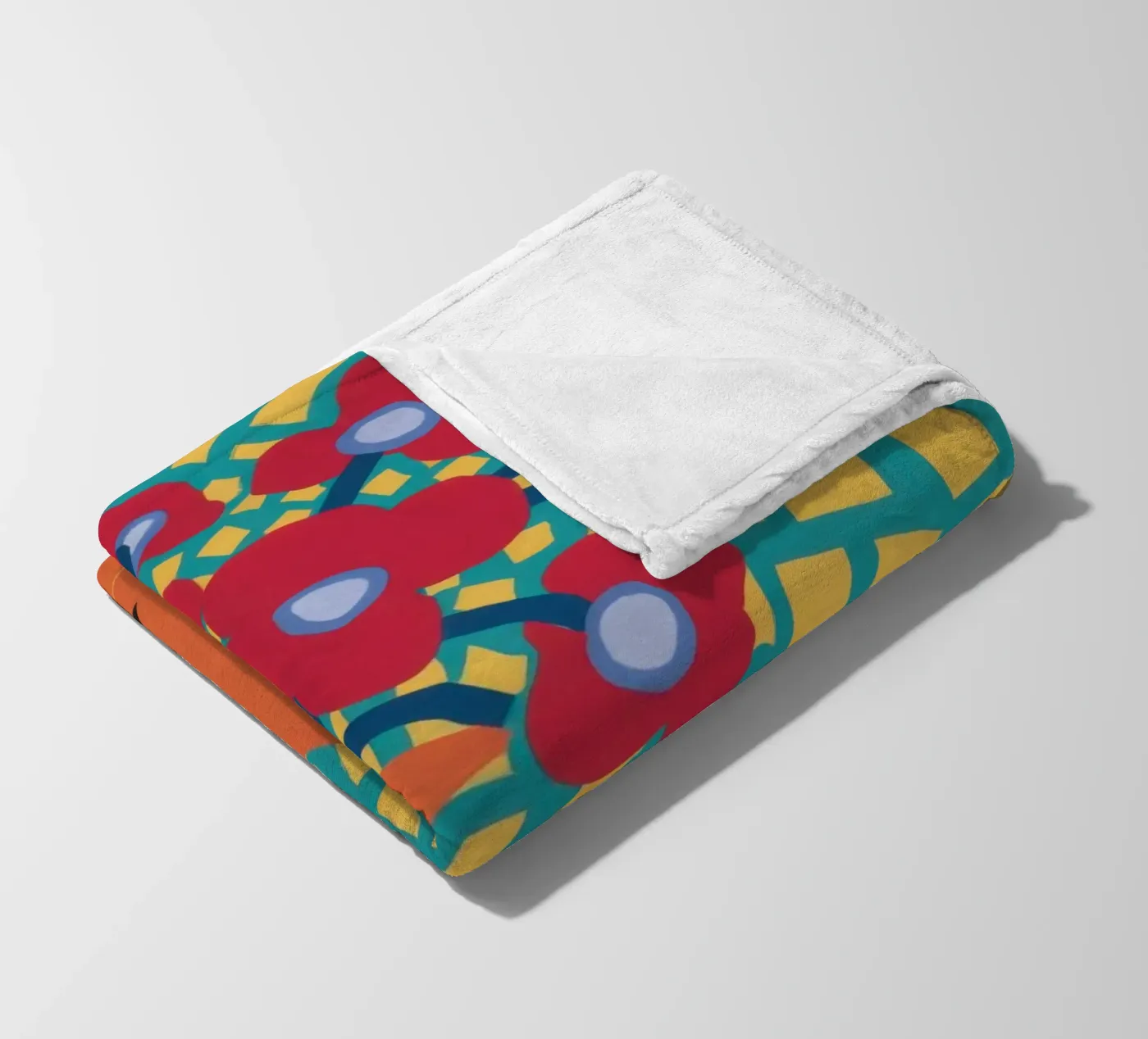 Mohn Patchwork Freude Fleecedecke von Arcane Lines