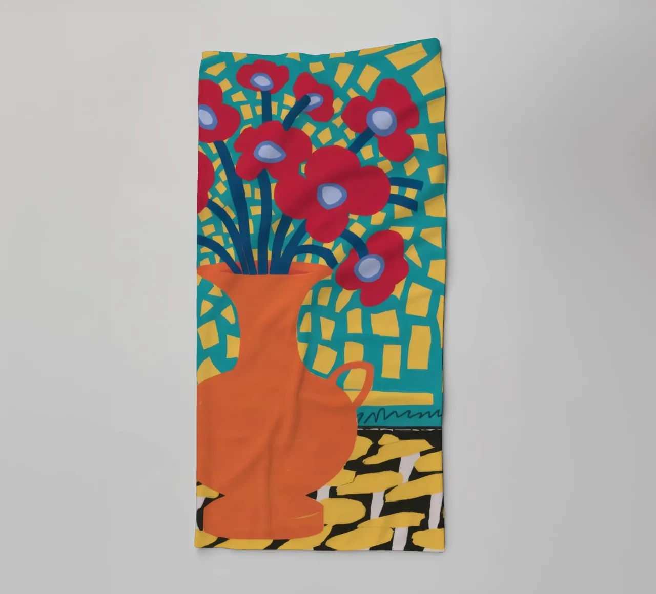 Mohn Patchwork Freude Handtuch von Arcane Lines