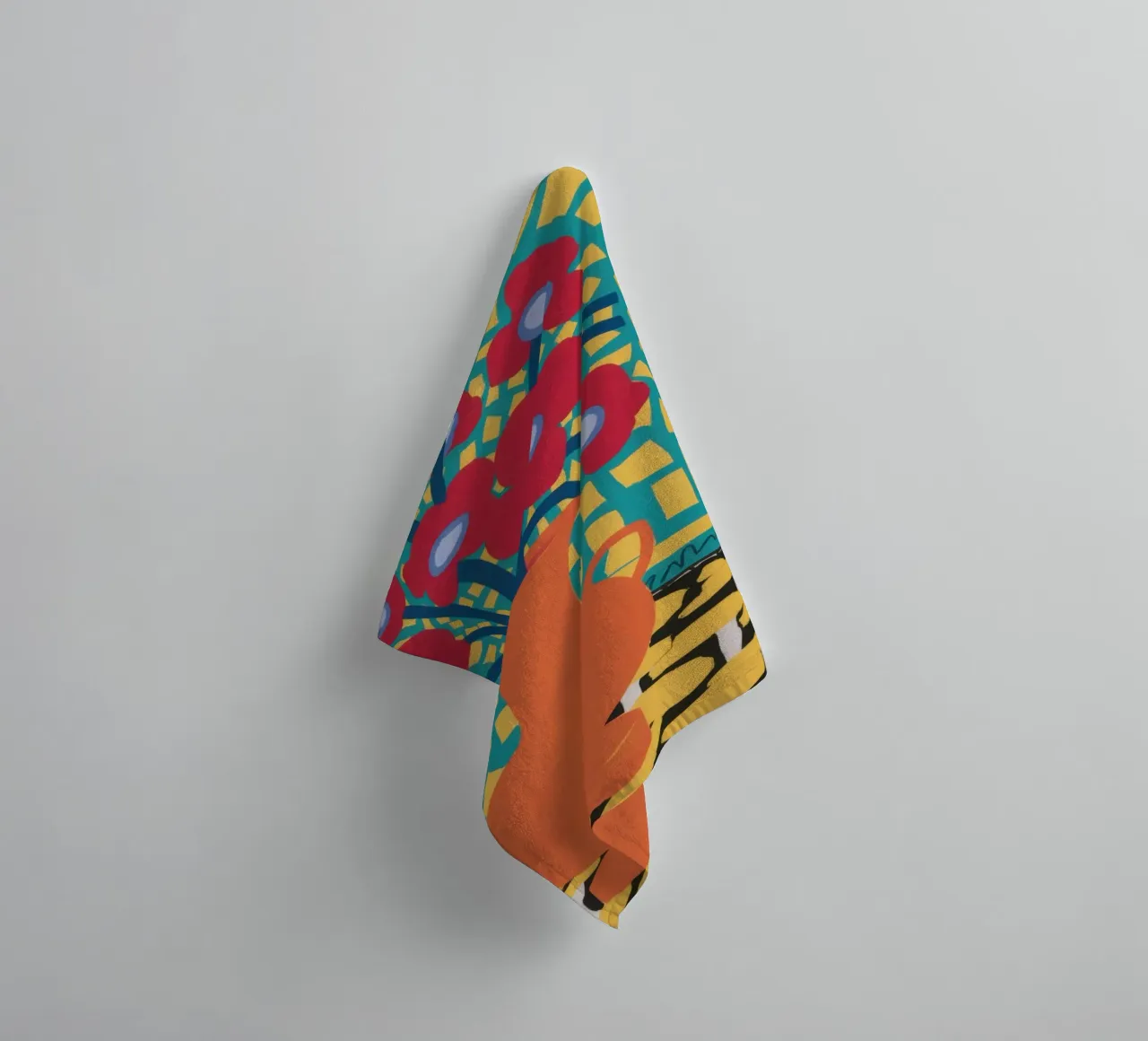 Mohn Patchwork Freude Handtuch von Arcane Lines