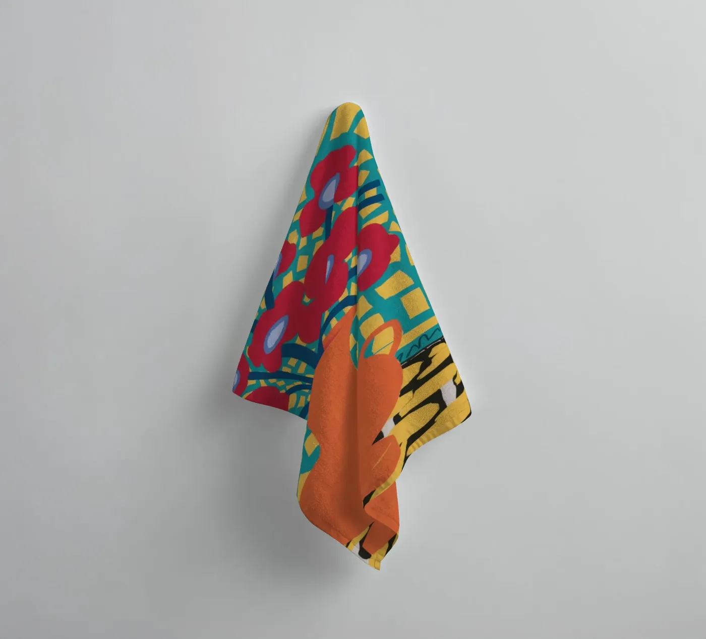 Mohn Patchwork Freude Handtuch von Arcane Lines