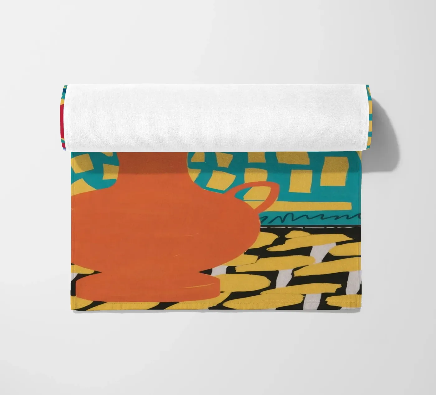 Poppy Patchwork Joy beach towel by Arcane Lines