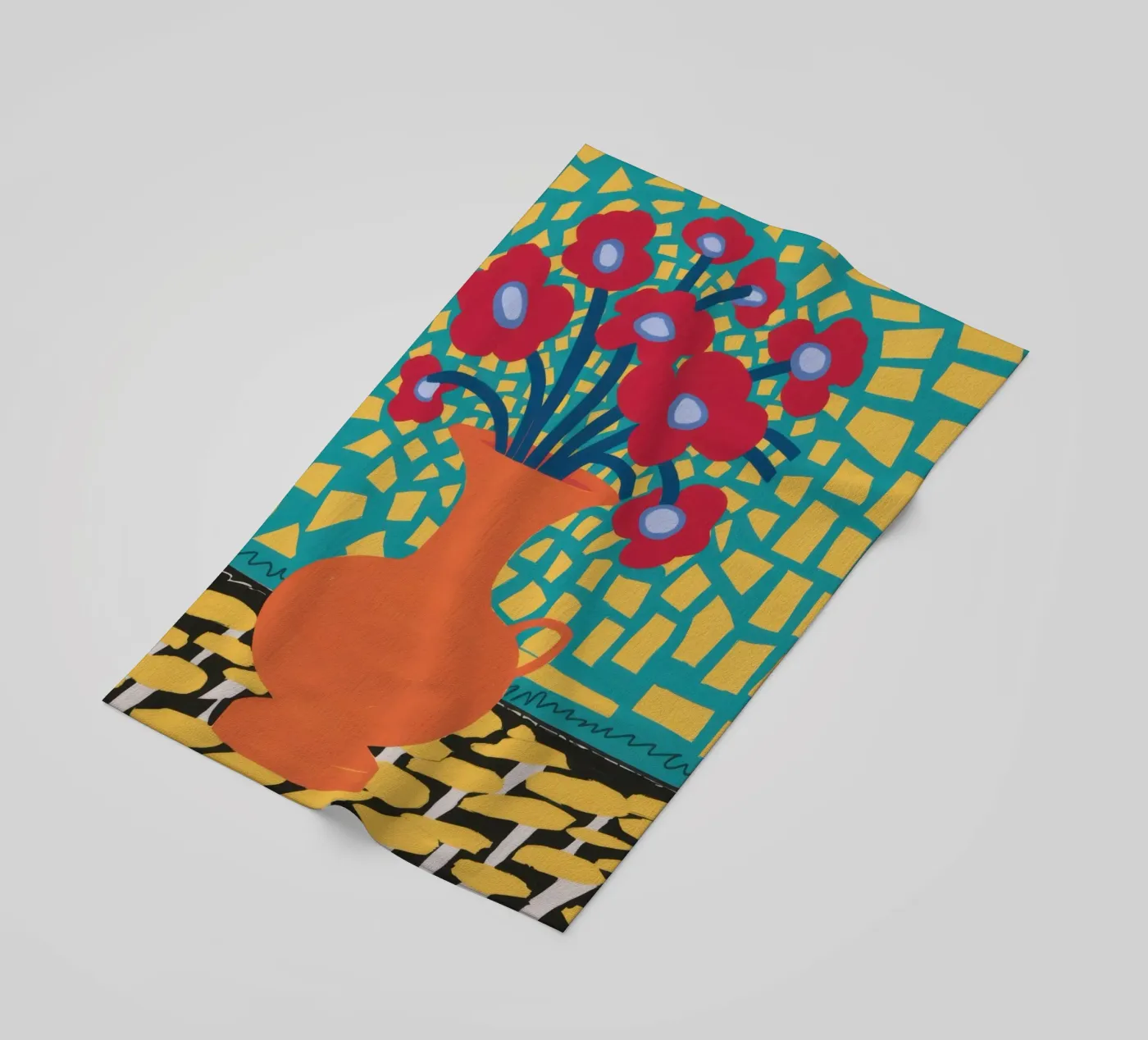 Mohn Patchwork Freude Strandtuch von Arcane Lines